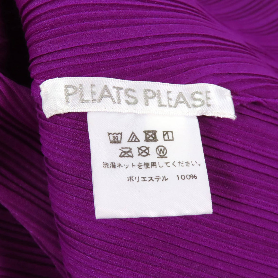 Excellent PLEATS PLEASE one piece Turtleneck Pleated Long Sleeves purple 3 PP71-PT334