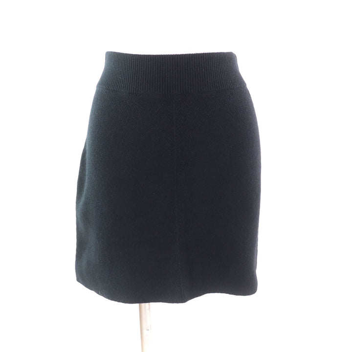 Excellent HERMES Mini skirt Serie Metal Attached Trapezoid Knit black cashmere