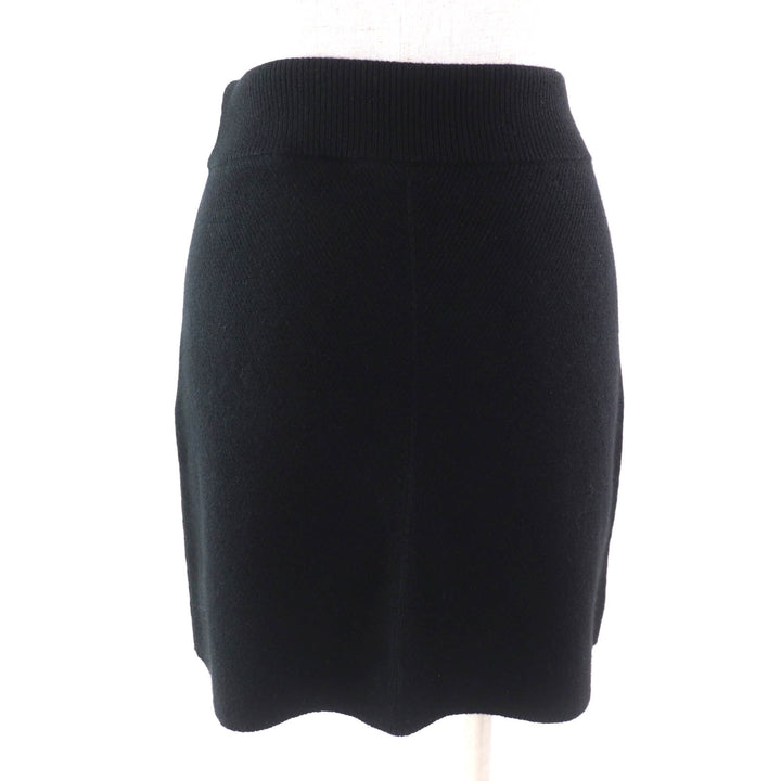 Excellent HERMES Mini skirt Serie Metal Attached Trapezoid Knit black cashmere