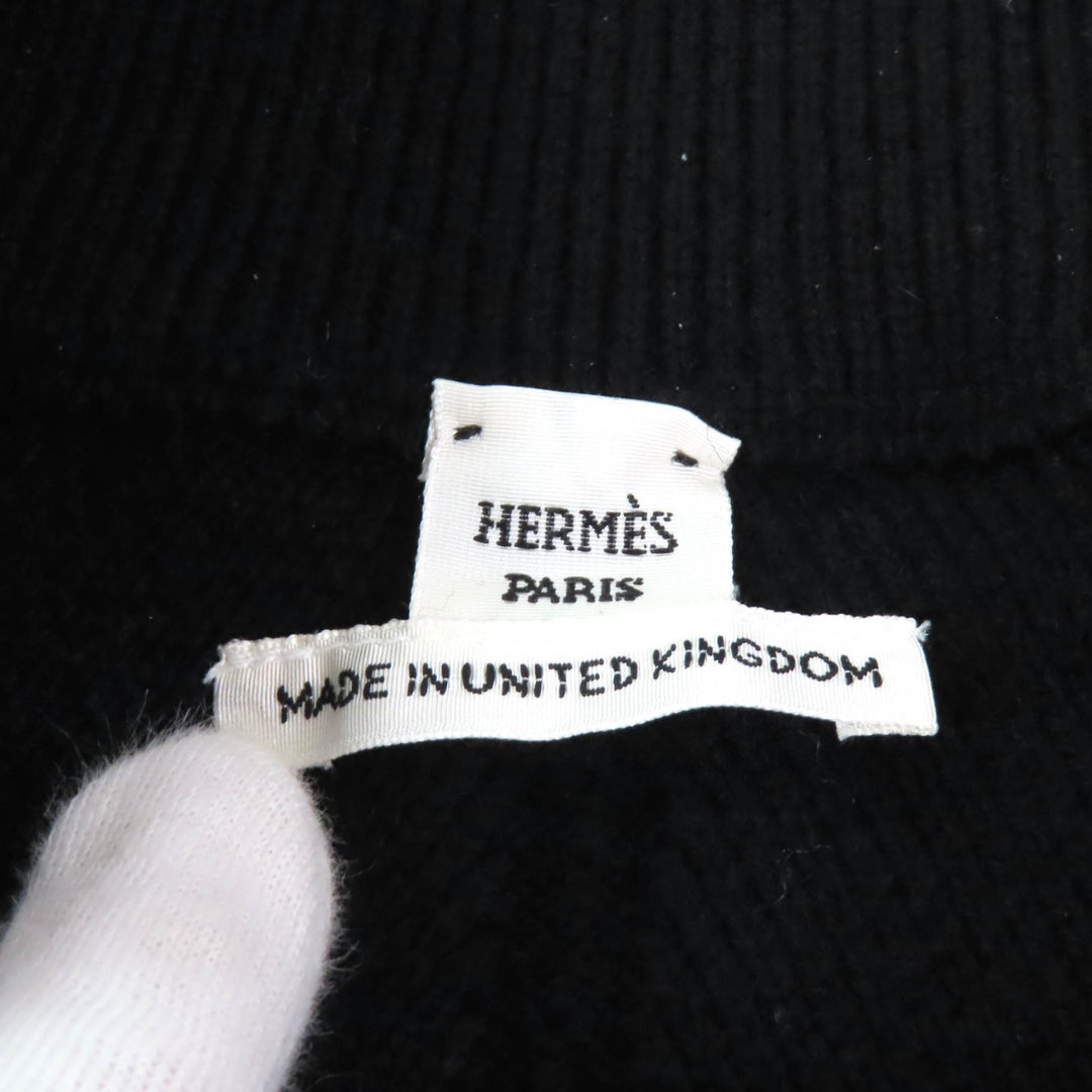 Excellent HERMES Mini skirt Serie Metal Attached Trapezoid Knit black cashmere