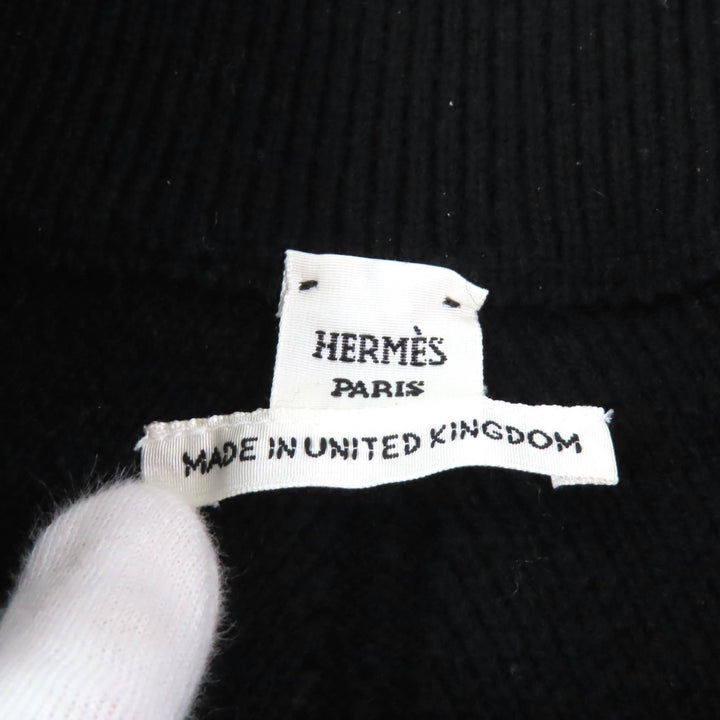 Excellent HERMES Mini skirt Serie Metal Attached Trapezoid Knit black cashmere