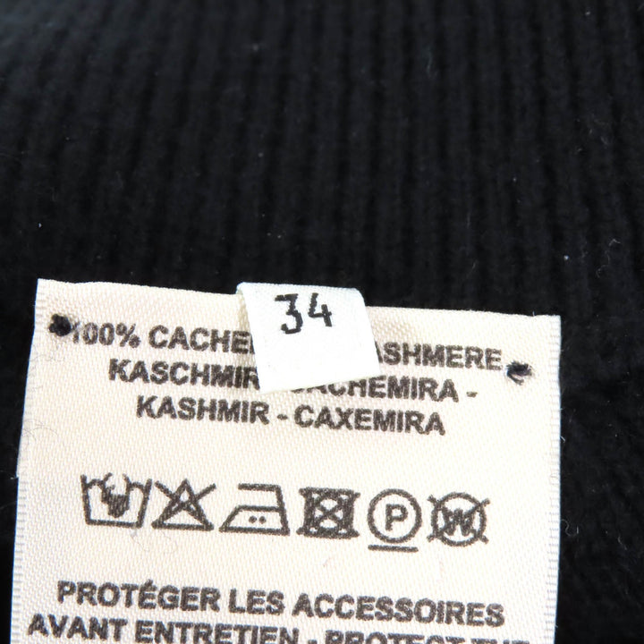 Excellent HERMES Mini skirt Serie Metal Attached Trapezoid Knit black cashmere