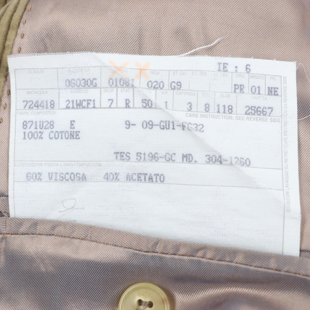 Great GUCCI tailored jacket beige cotton mens 50