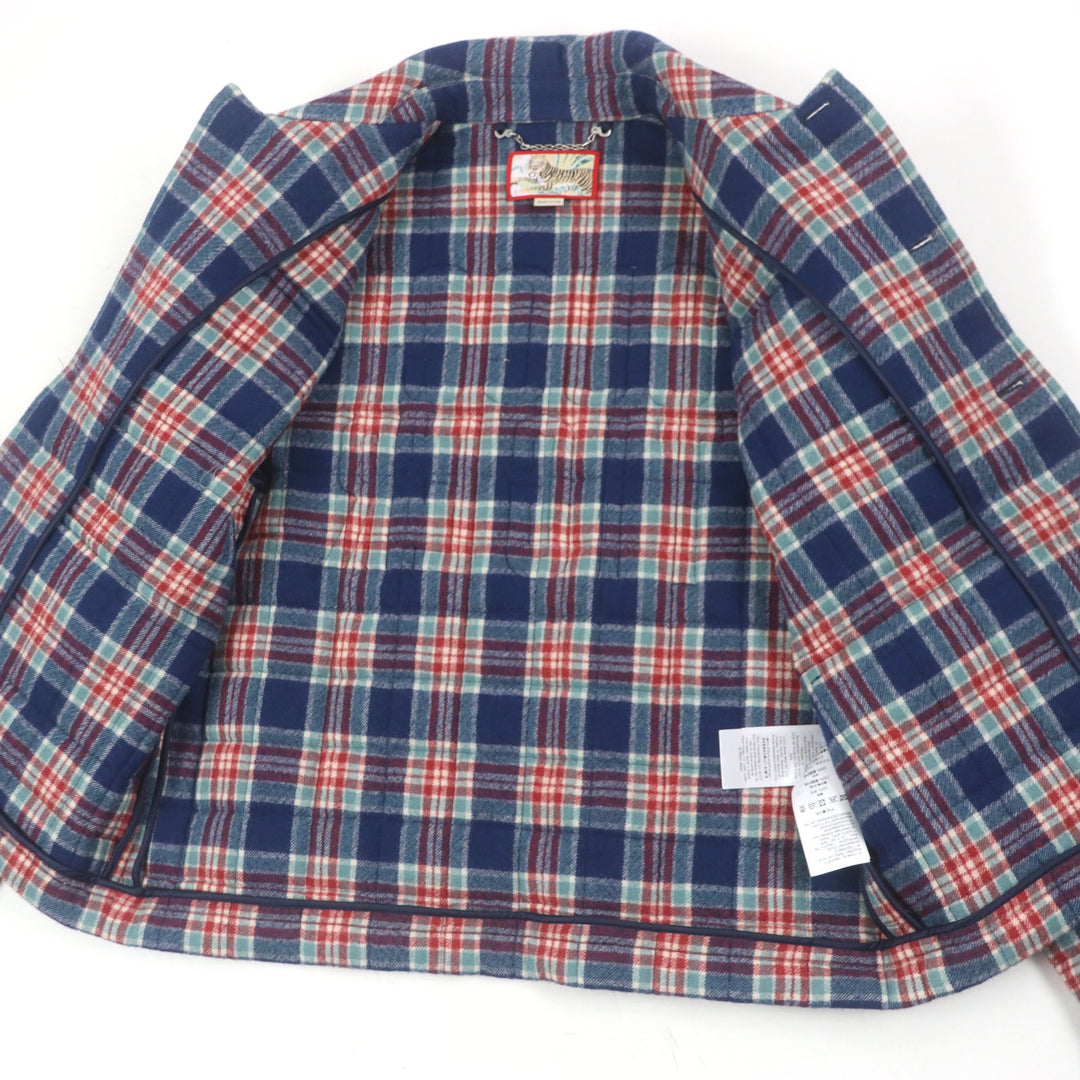 Excellent GUCCI Jacket GUCCI TIGER Navy red wool mens 46 683264