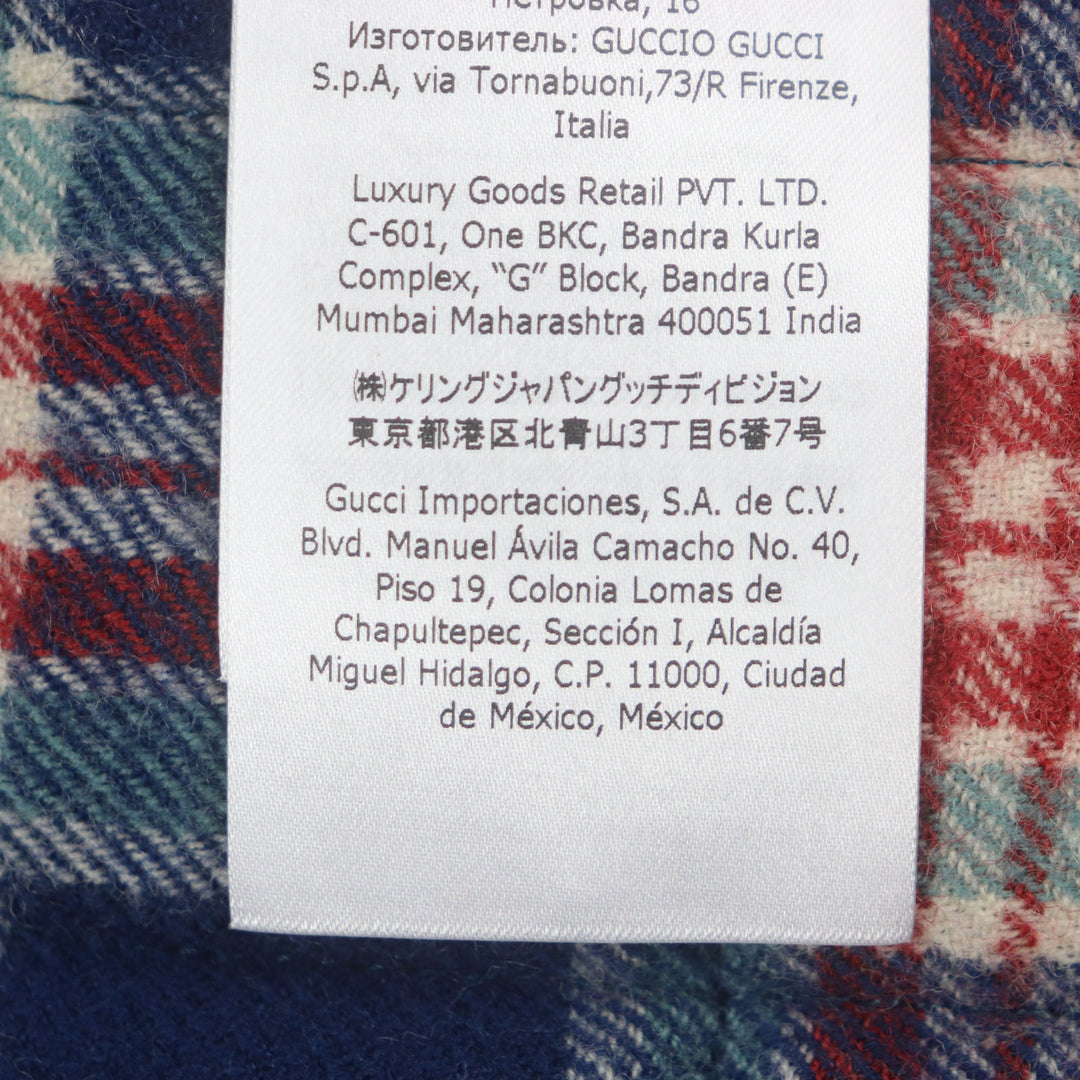 Excellent GUCCI Jacket GUCCI TIGER Navy red wool mens 46 683264