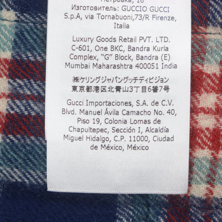 Excellent GUCCI Jacket GUCCI TIGER Navy red wool mens 46 683264