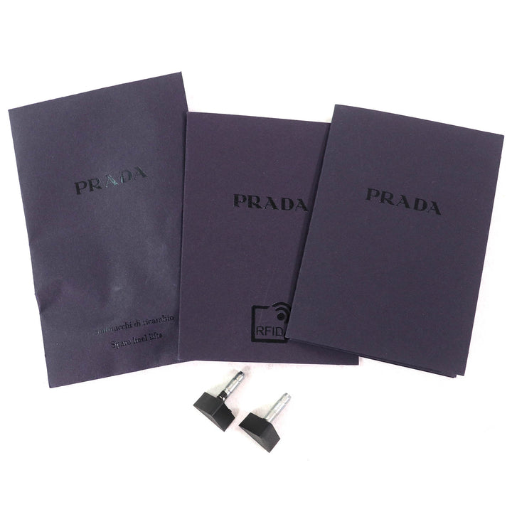 Pristine PRADA pumps Triangle Logo Strap Leather ROSSO BIANCO leather Women 37.5