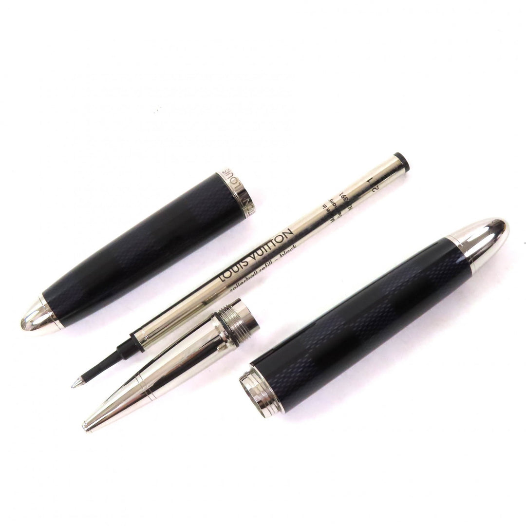 Excellent LOUIS VUITTON Ballpoint pen Grand Tour Damier Graphite Cap Style N79003