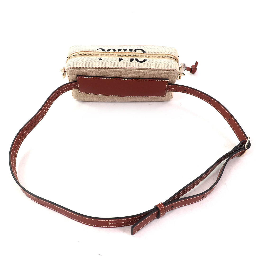 Excellent Chloe WOODY Logo Waist Pouch Cross Sling Bag Shoulder Bag CHC23AS432L0627S