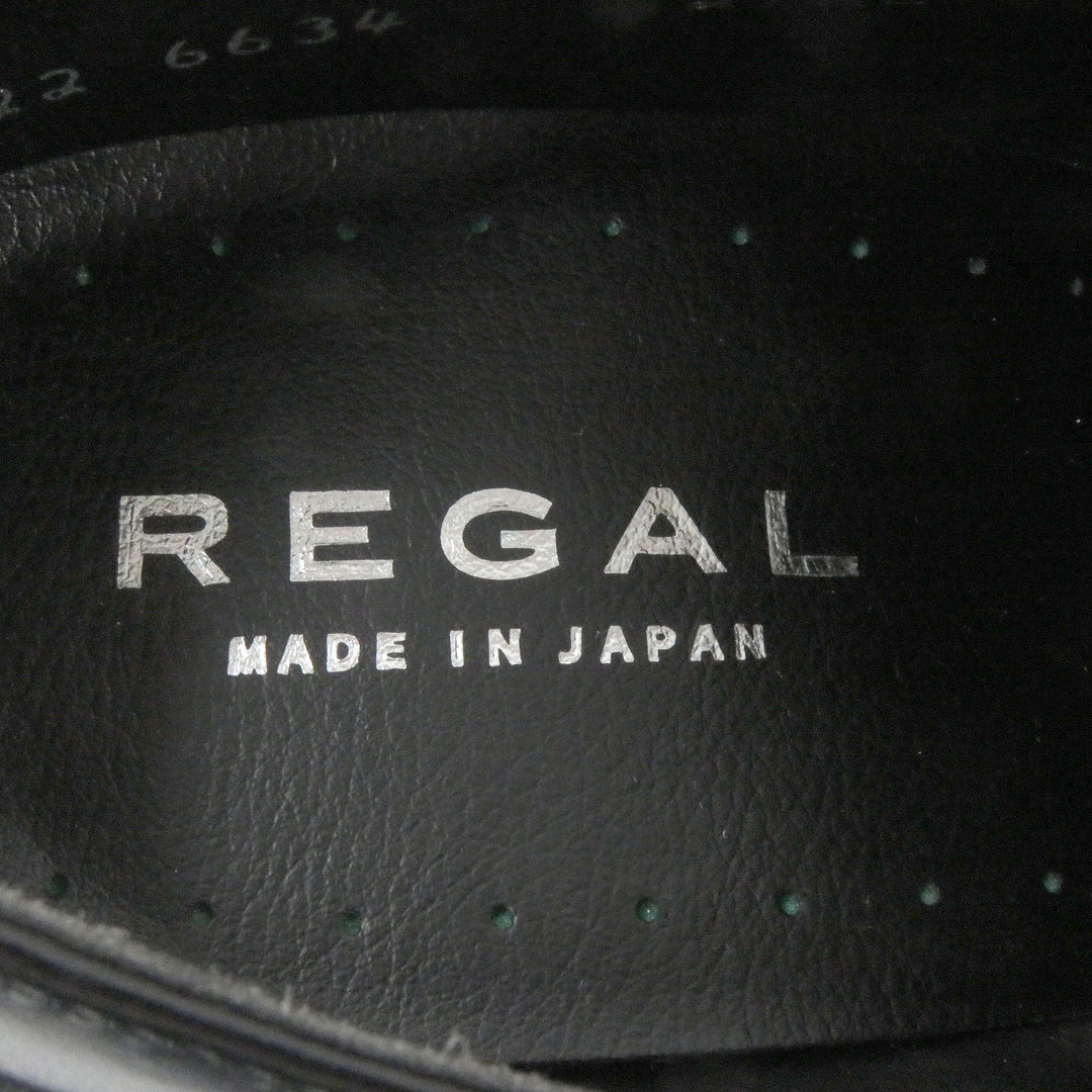 Pristine REGAL Dress shoes Cap toe straight tip black leather mens 25