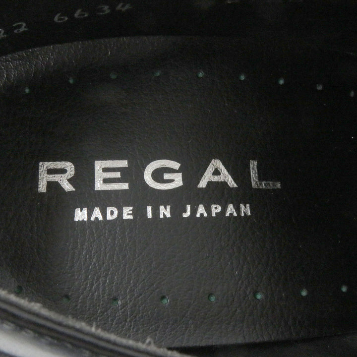Pristine REGAL Dress shoes Cap toe straight tip black leather mens 25