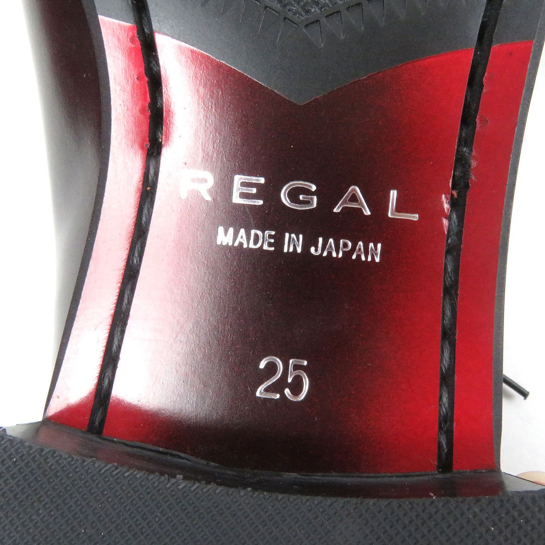 Pristine REGAL Dress shoes Cap toe straight tip black leather mens 25