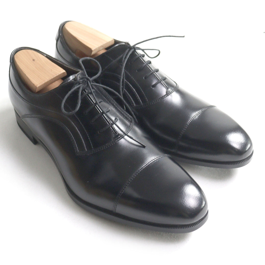 Pristine REGAL Dress shoes Cap toe straight tip black leather mens 25