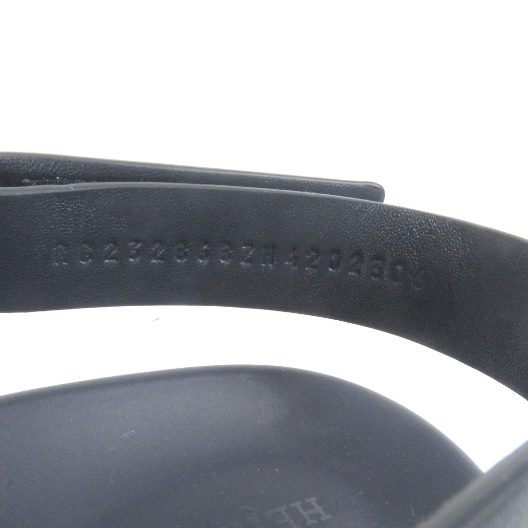 Great HERMES Sandals Electric strap Navy leather mens