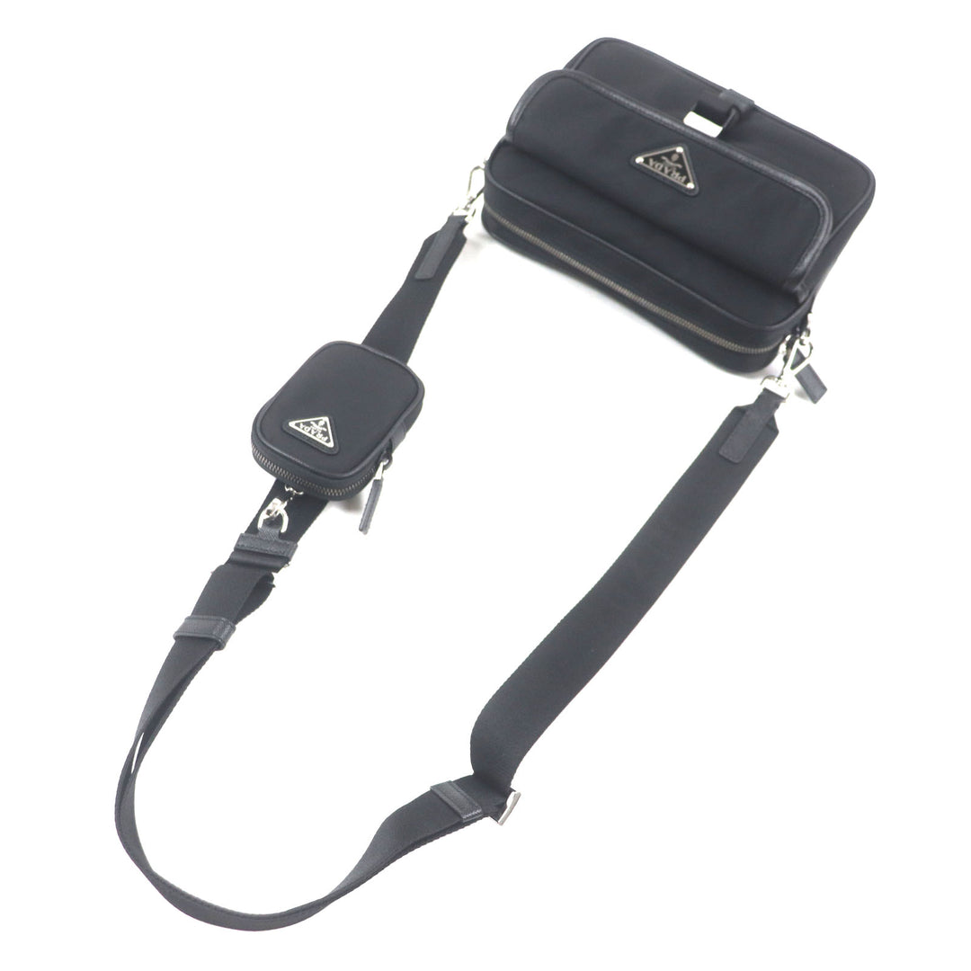 Excellent PRADA Shoulder Bag black Nylon mens 2VH133