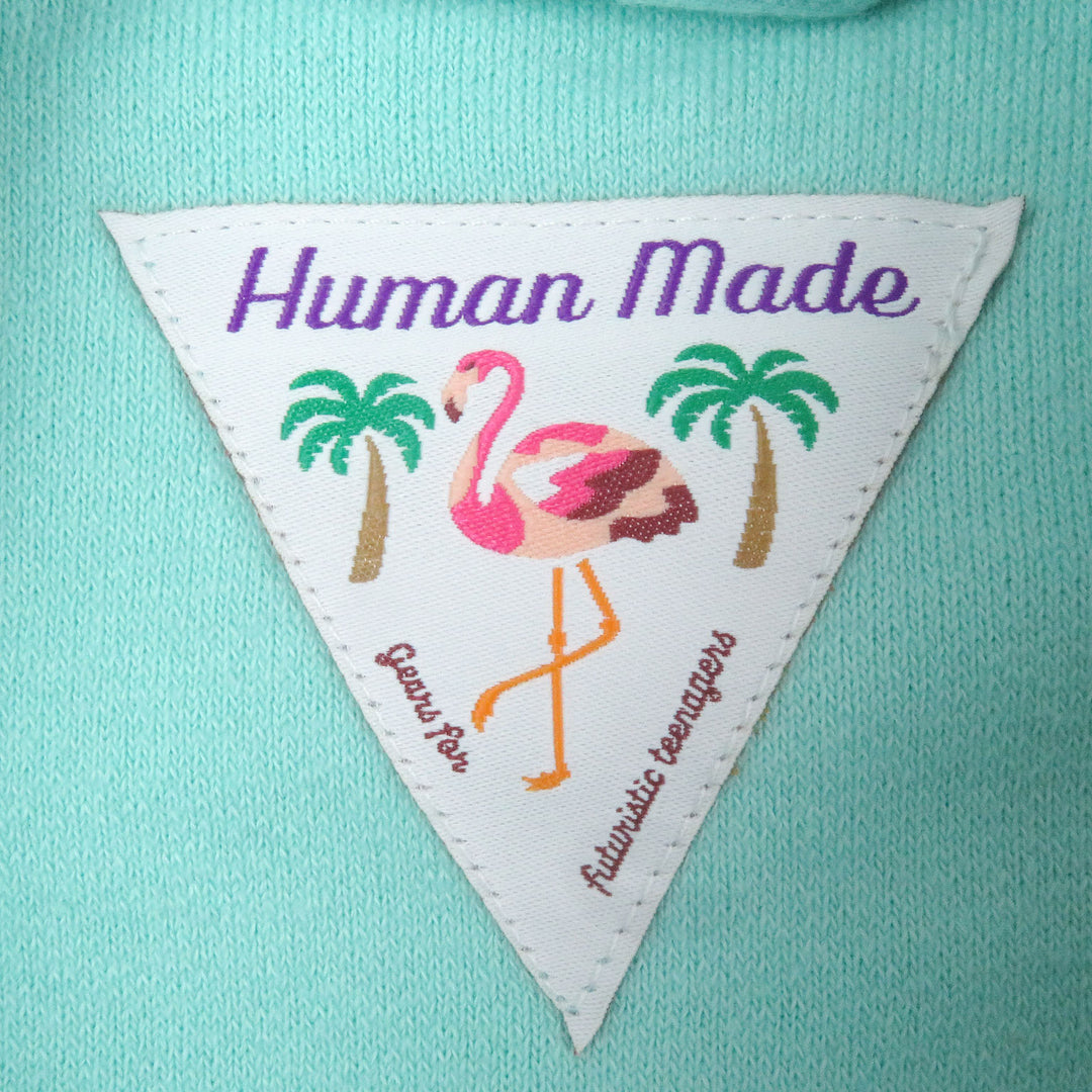 Excellent HUMAN MADE Short sleeve Pile Shirt Flamingo embroidery Light blue