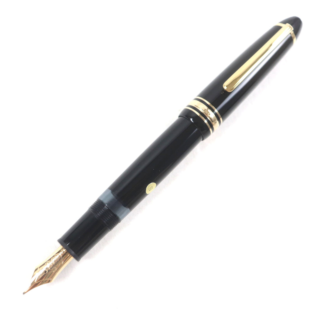Excellent MONTBLANC fountain pen Meisterstuck 146 white star Black gold 14K mens