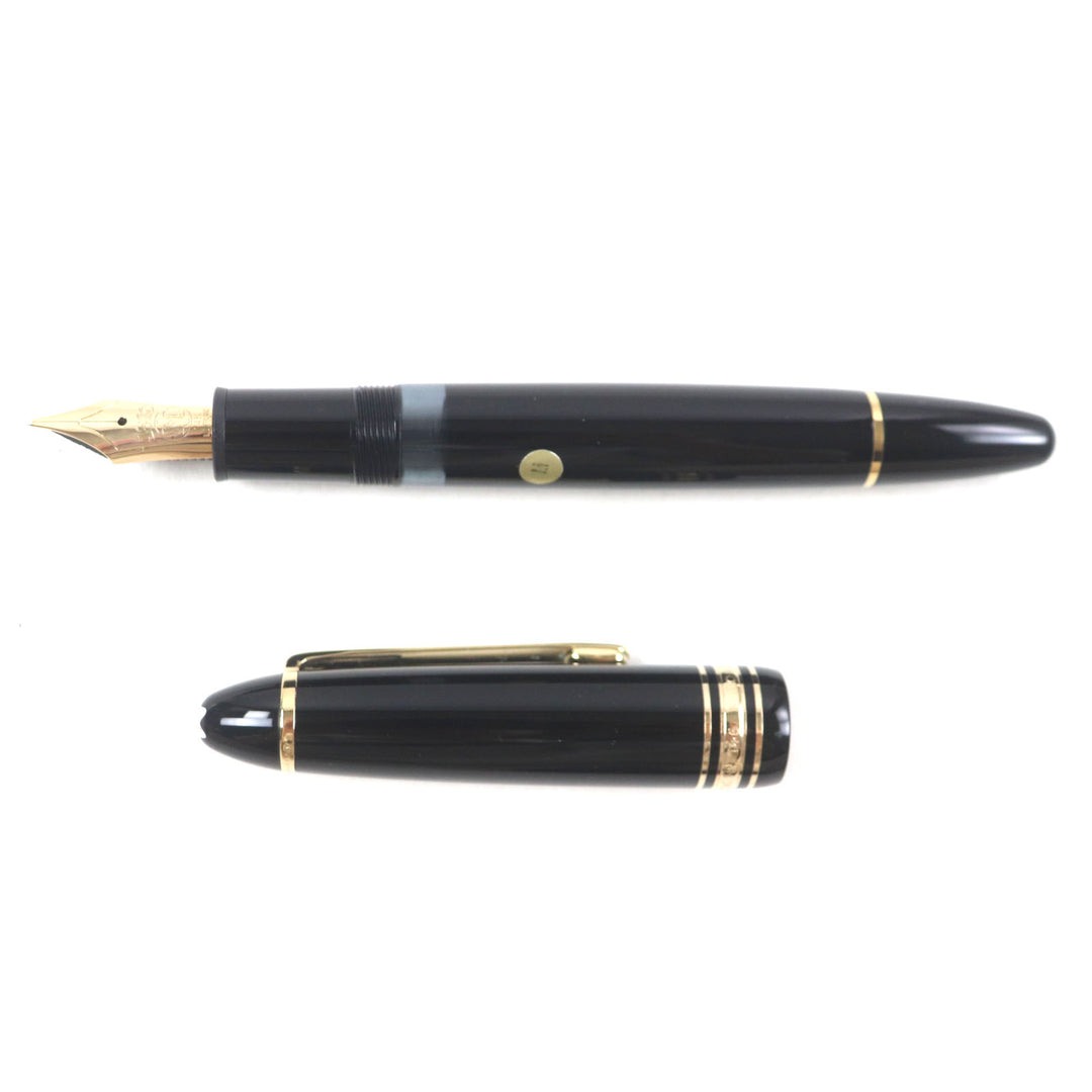 Excellent MONTBLANC fountain pen Meisterstuck 146 white star Black gold 14K mens