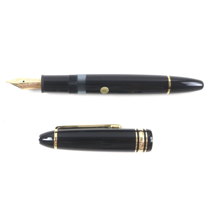 Excellent MONTBLANC fountain pen Meisterstuck 146 white star Black gold 14K mens