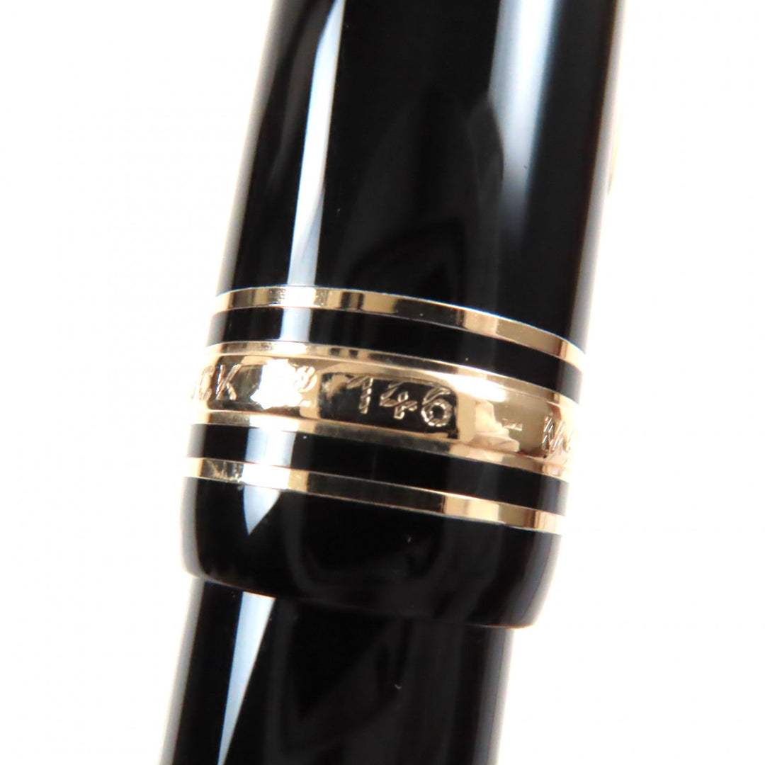 Excellent MONTBLANC fountain pen Meisterstuck 146 white star Black gold 14K mens