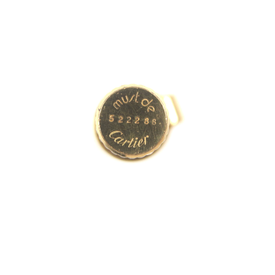 Very Good Cartier Ballpoint pen Must de Cartier Stripe Pattern Twist Type gold ー mens