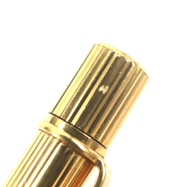 Very Good Cartier Ballpoint pen Must de Cartier Stripe Pattern Twist Type gold ー mens
