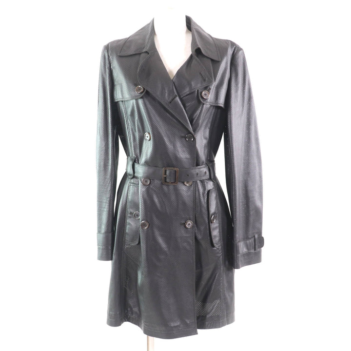 Very Good HUGO BOSS trench coat Belt included Punching Dark brown Lamb leather42