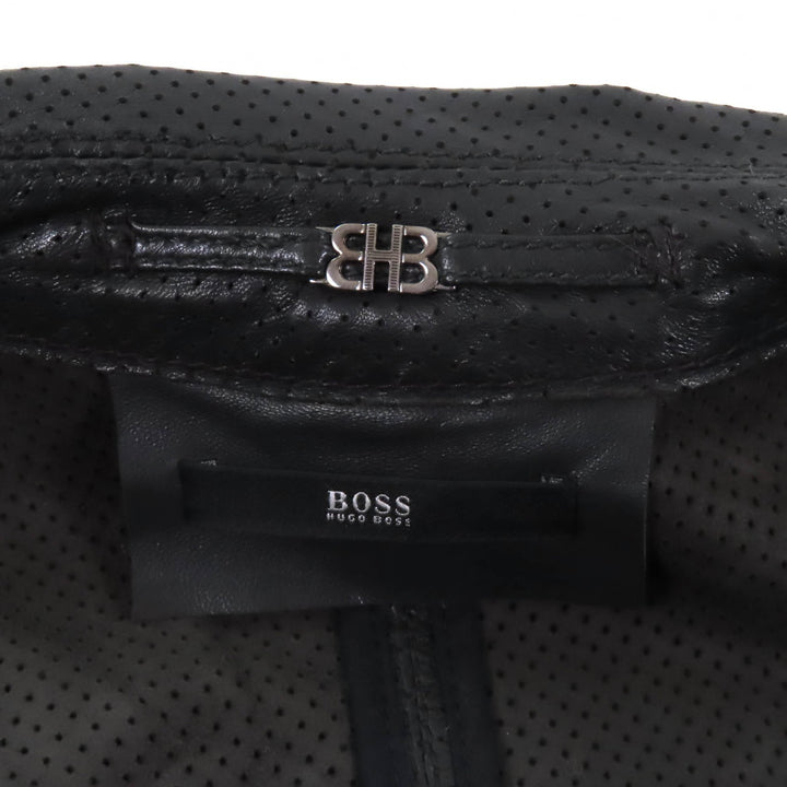 Very Good HUGO BOSS trench coat Belt included Punching Dark brown Lamb leather Women 42