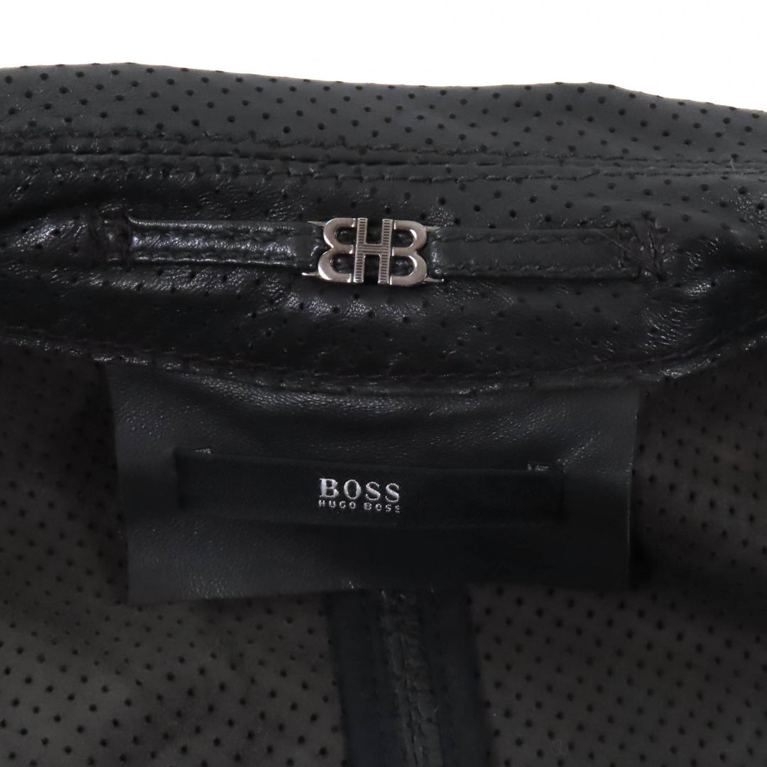 Very Good HUGO BOSS trench coat Belt included Punching Dark brown Lamb leather42