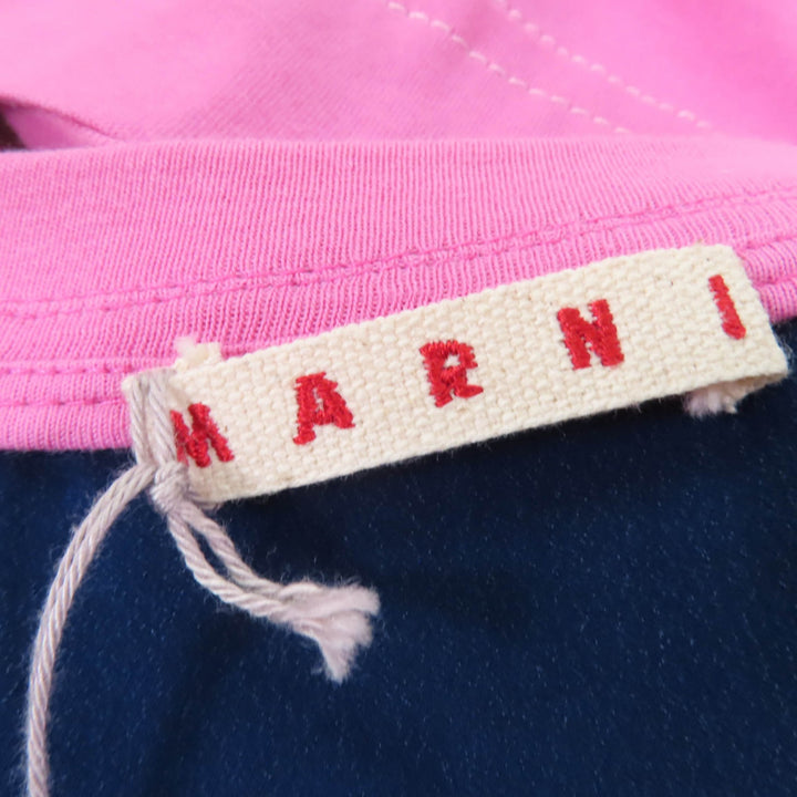 Pristine MARNI Short sleeve T-shirt Silk blend, two-tone design Pink navy cotton