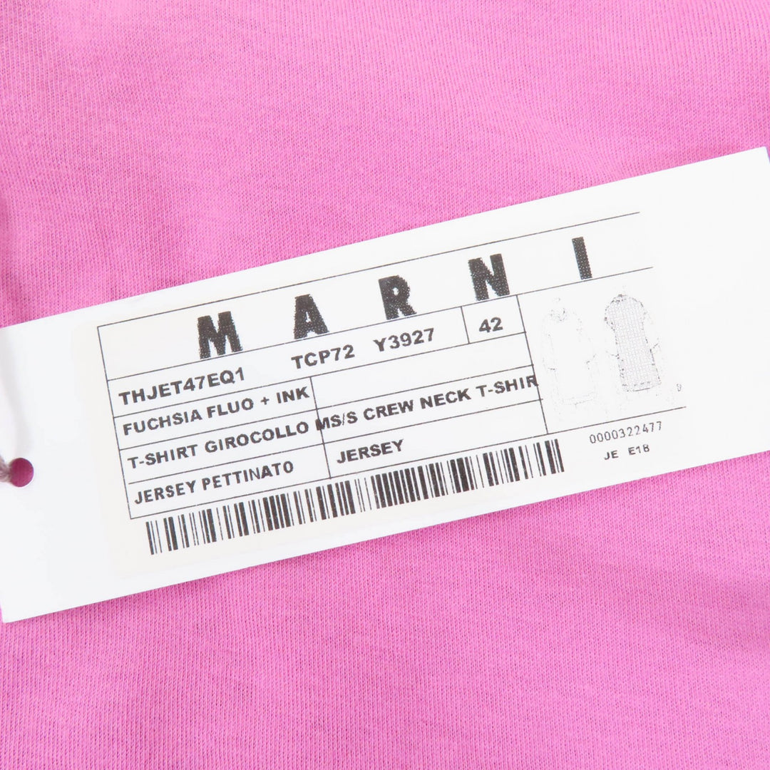 Pristine MARNI Short sleeve T-shirt Silk blend, two-tone design Pink navy cotton