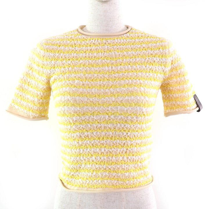 Pristine LOUIS VUITTON tops Crinkle short sleeve knit Yellow Nylon Women XS
