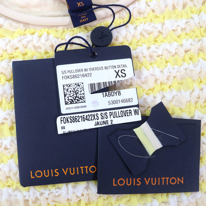 Pristine LOUIS VUITTON tops Crinkle short sleeve knit Yellow Nylon Women XS