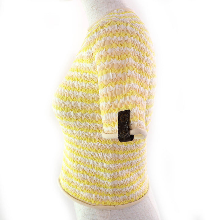 Pristine LOUIS VUITTON tops Crinkle short sleeve knit Yellow Nylon Women XS