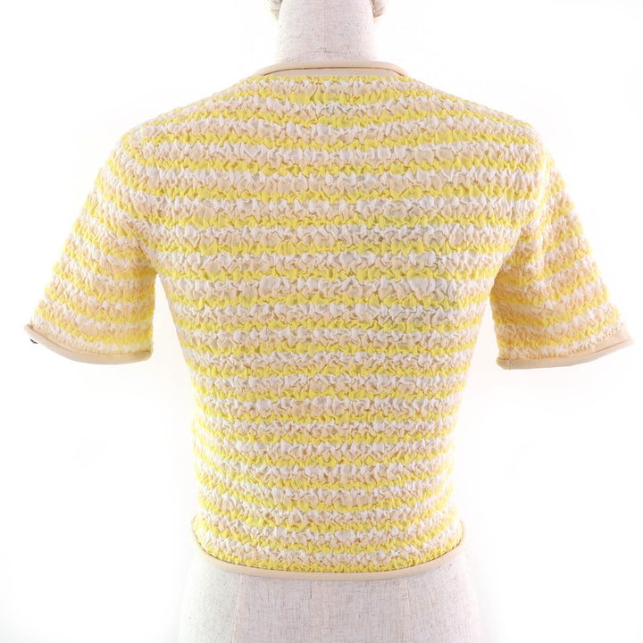 Pristine LOUIS VUITTON tops Crinkle short sleeve knit Yellow Nylon Women XS