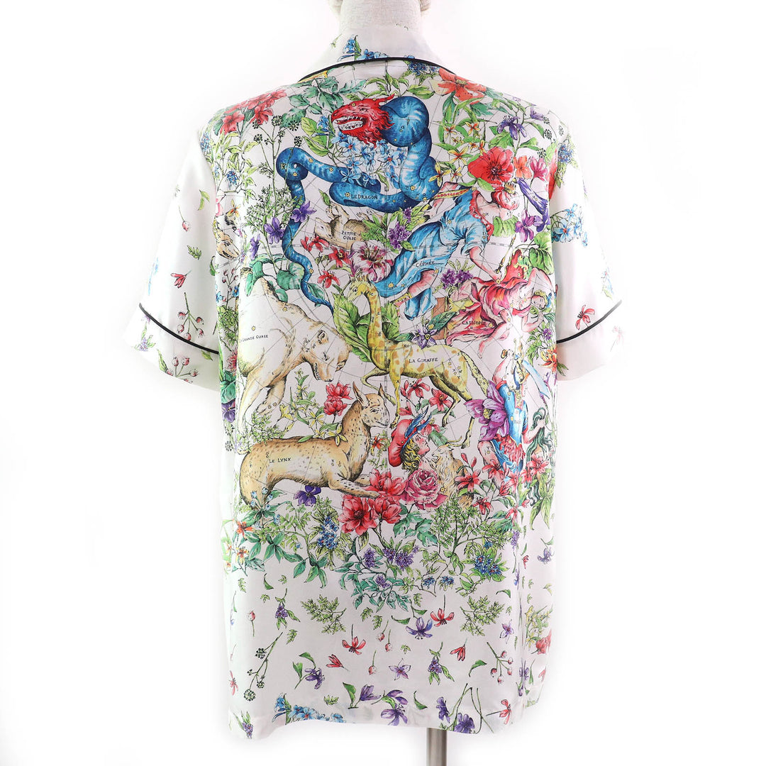 Pristine Christian Dior Short sleeve shirt Floral White multicolor silk 40