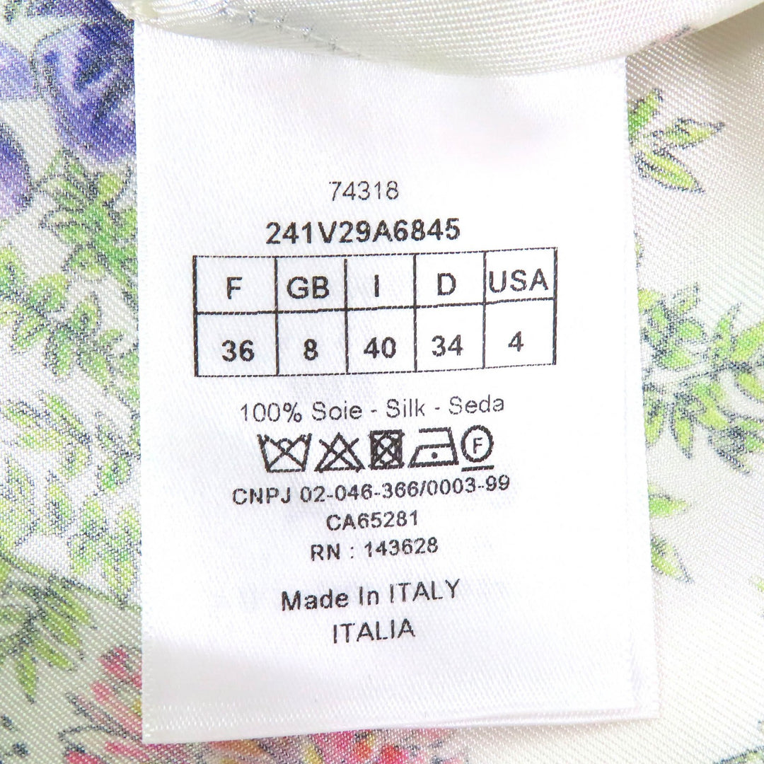 Pristine Christian Dior Short sleeve shirt Floral White multicolor silk 40