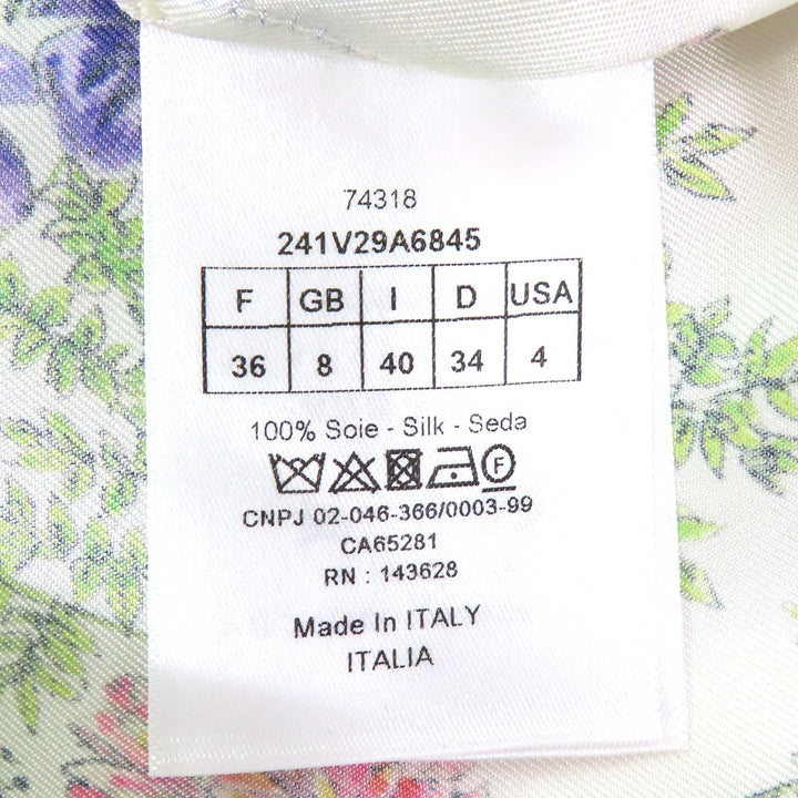 Pristine Christian Dior Short sleeve shirt Floral White multicolor silk 40