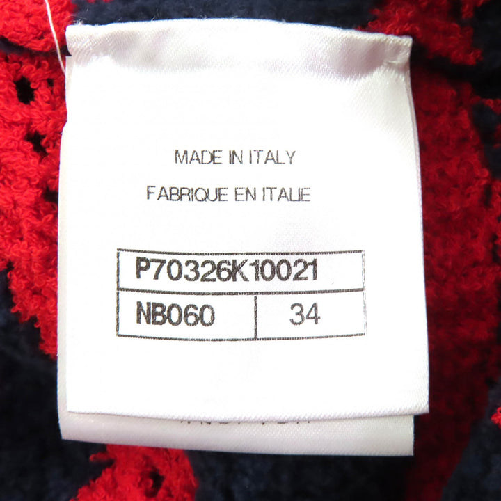 Excellent CHANEL Short sleeve knit Navy cotton Women 34 21C P70326
