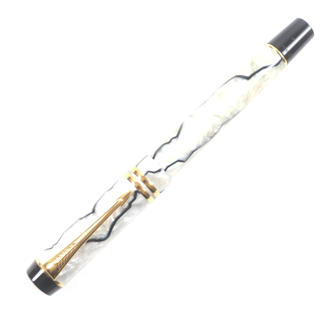 Excellent PARKER fountain pen Duo Field Centennial early model PearlWhite 18K