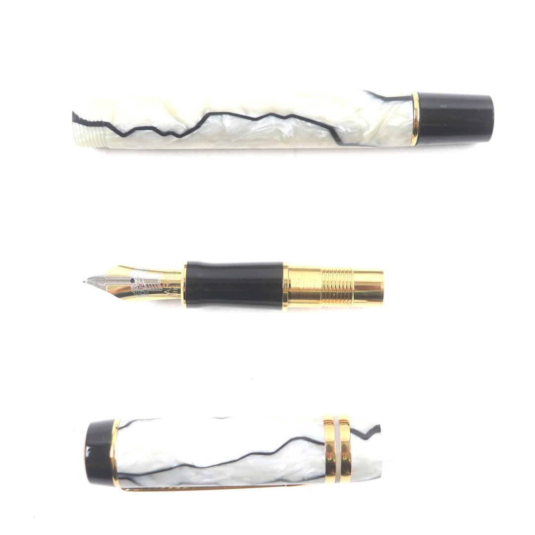Excellent PARKER fountain pen Duo Field Centennial early model PearlWhite 18K