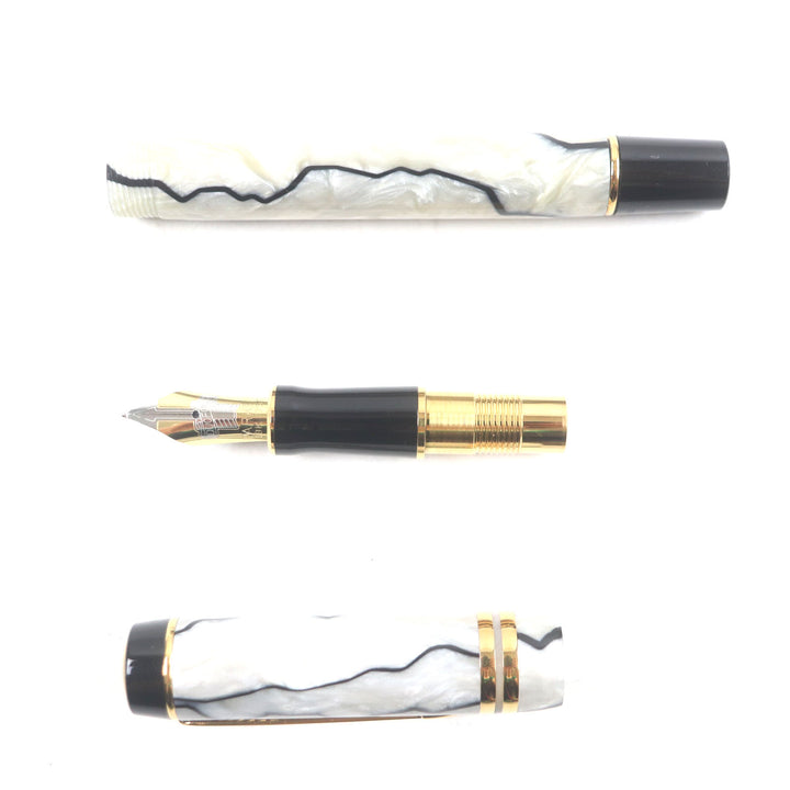 Excellent PARKER fountain pen Duo Field Centennial early model PearlWhite 18K