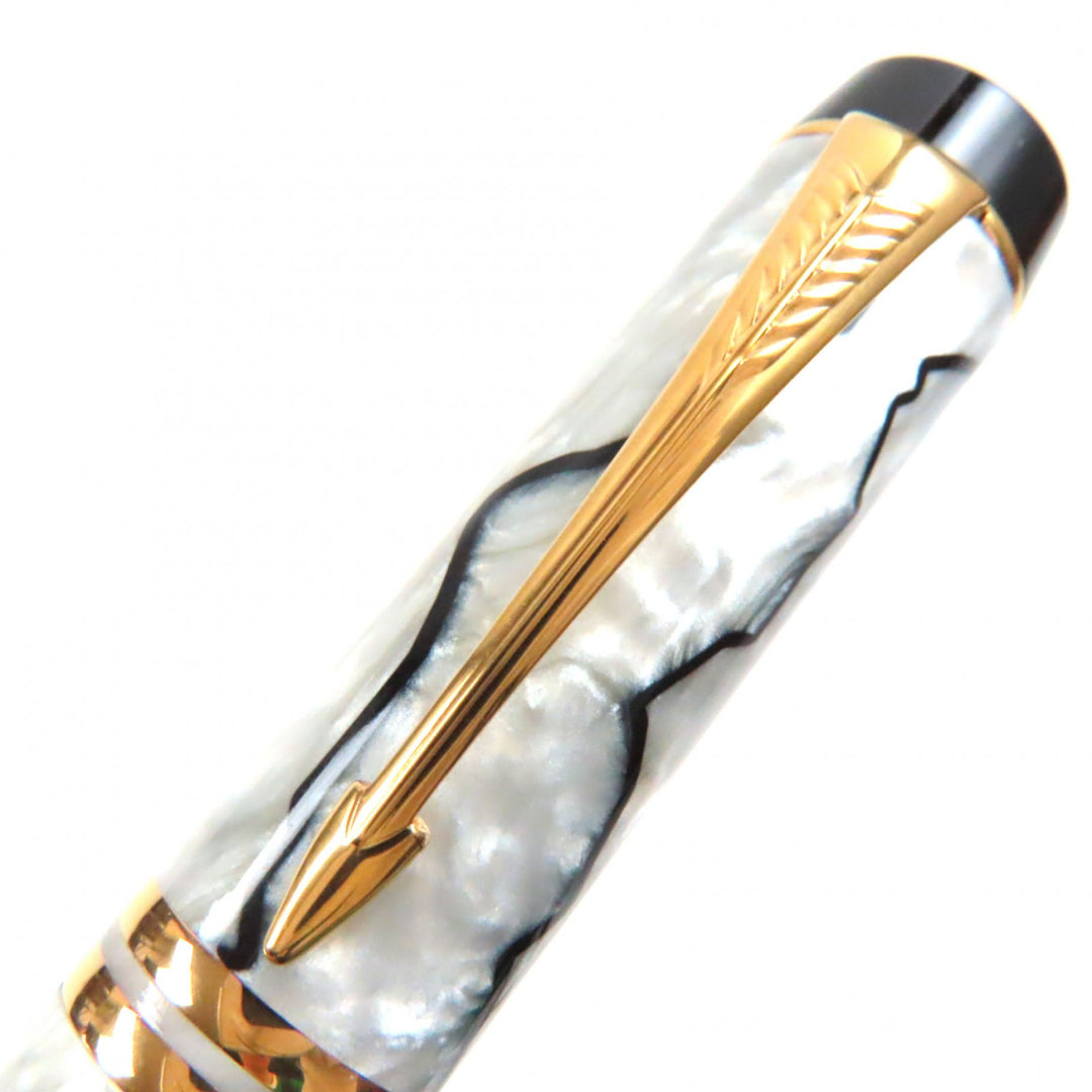 Excellent PARKER fountain pen Duo Field Centennial early model PearlWhite 18K