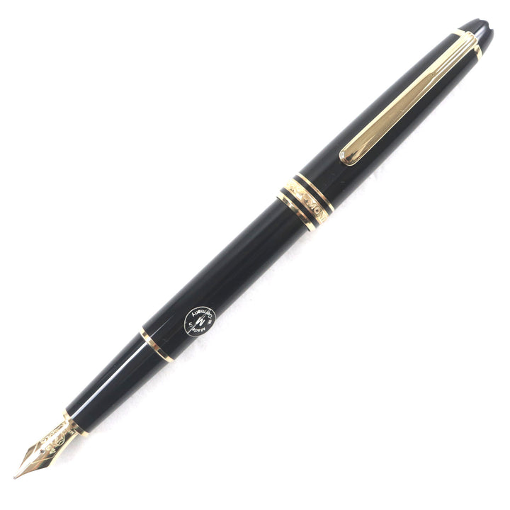 Excellent MONTBLANC fountain pen Meisterstck Classic white star Black gold 14K mens