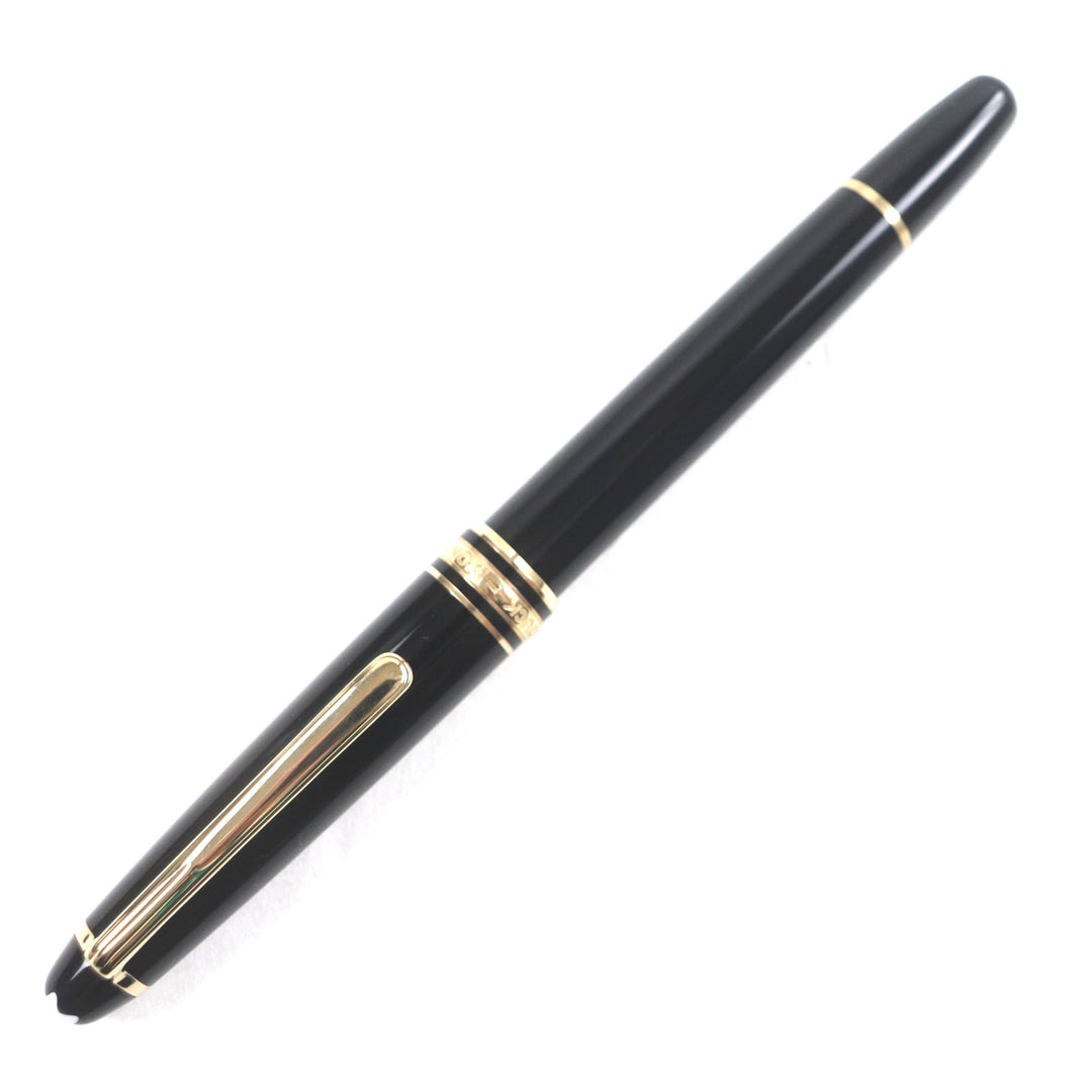 Excellent MONTBLANC fountain pen Meisterstck Classic white star Black gold 14K mens