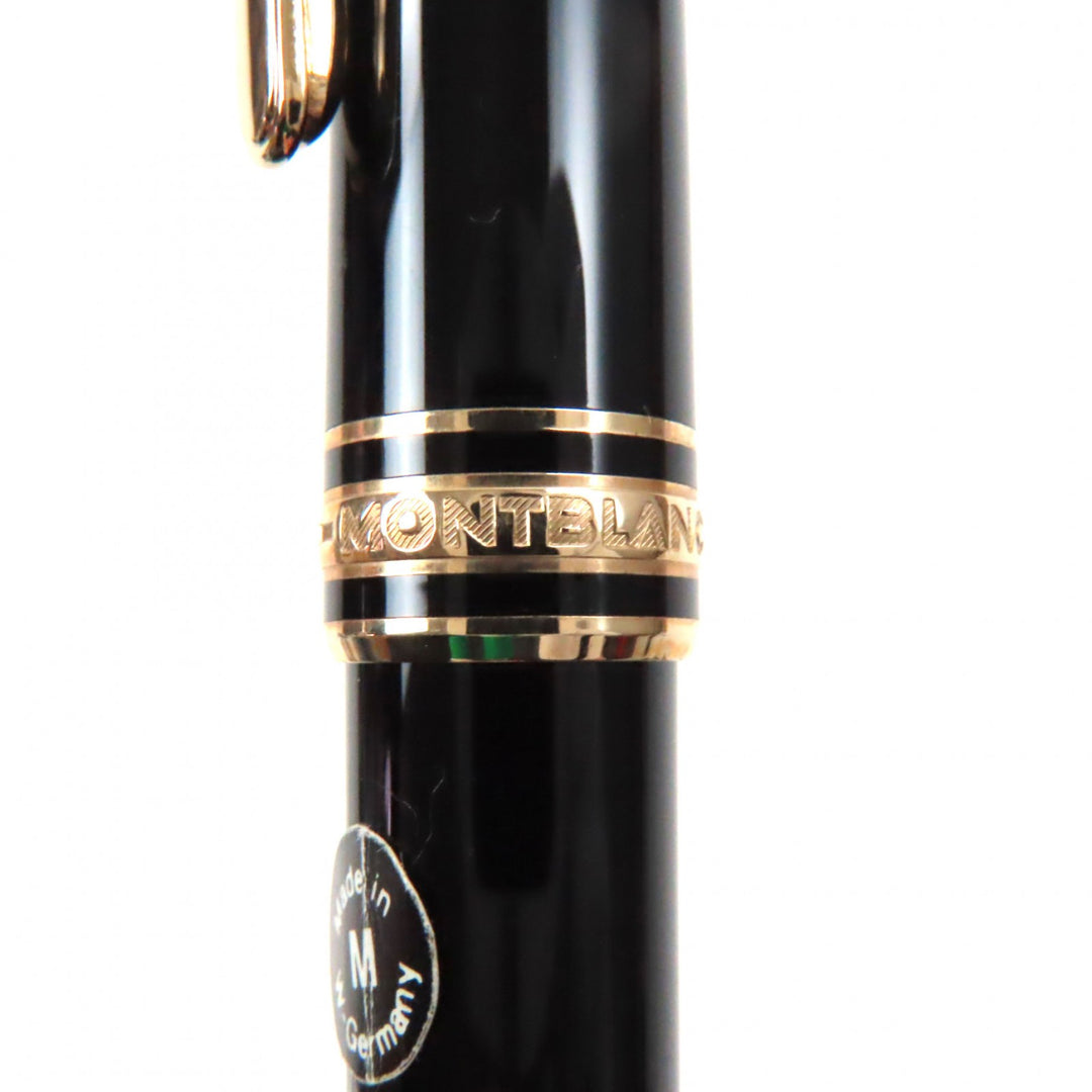 Excellent MONTBLANC fountain pen Meisterstck Classic white star Black gold 14K mens
