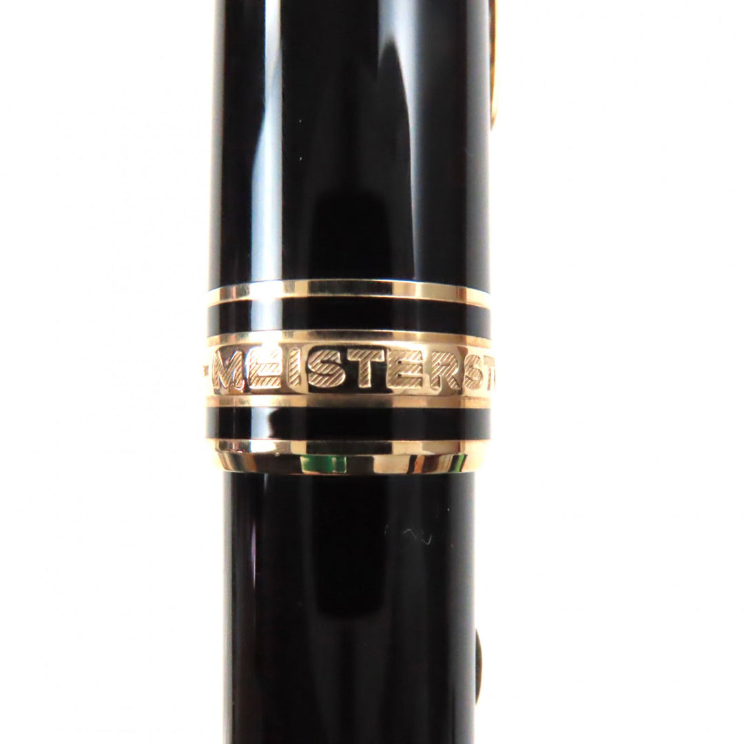 Excellent MONTBLANC fountain pen Meisterstck Classic white star Black gold 14K mens