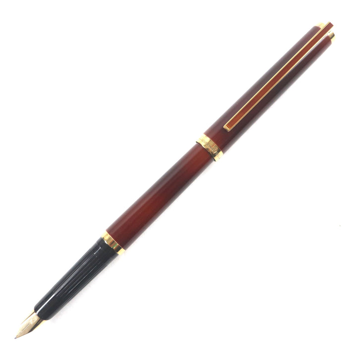 Excellent Dupont fountain pen Marble Pattern Bordeaux gold 925 mens