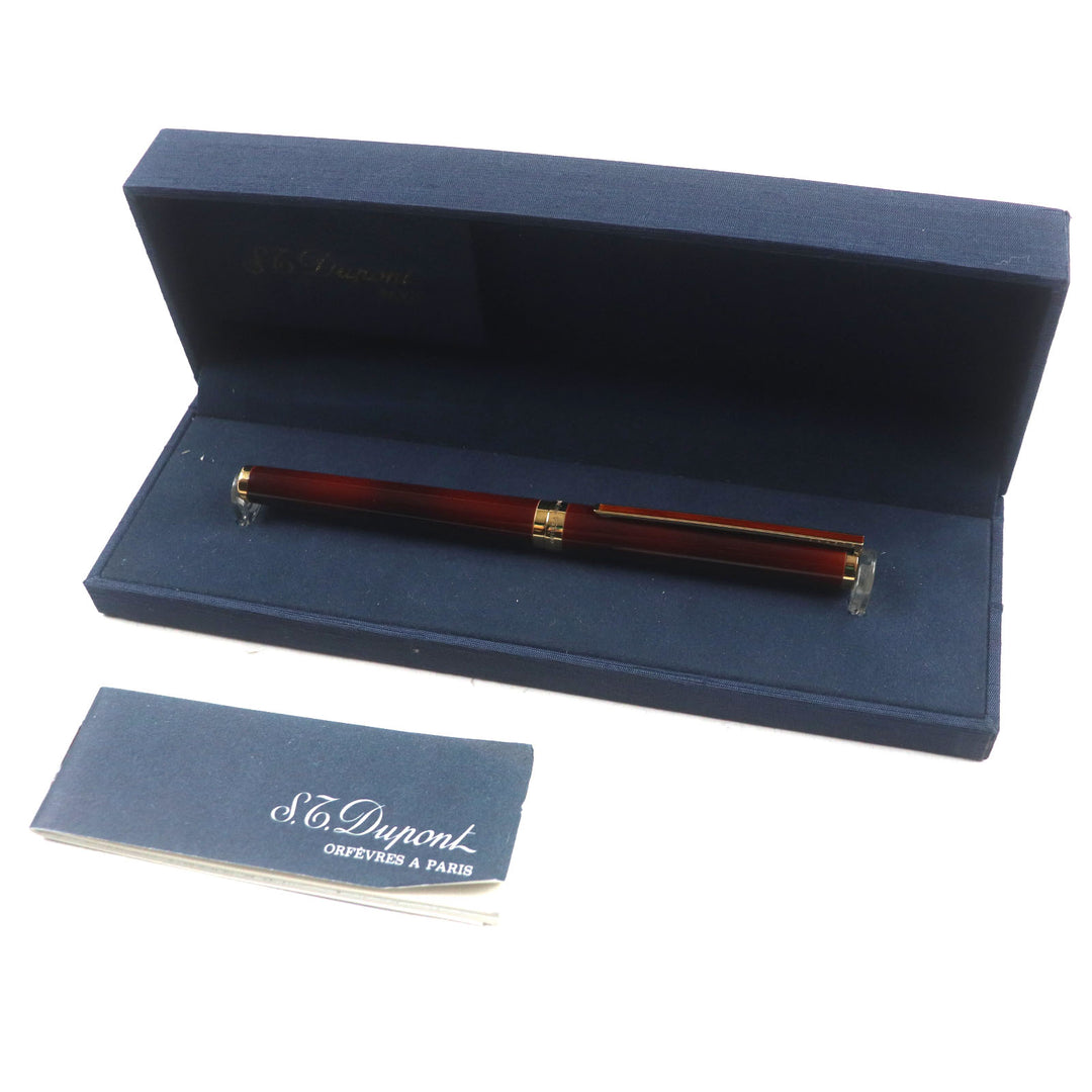 Excellent Dupont fountain pen Marble Pattern Bordeaux gold 925 mens