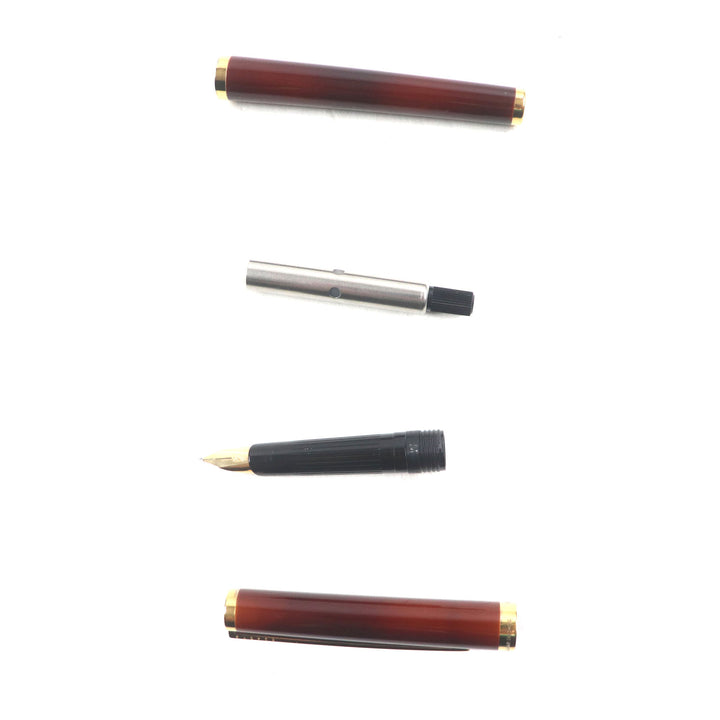 Excellent Dupont fountain pen Marble Pattern Bordeaux gold 925 mens